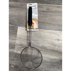 New KitchenAid Asian Strainer Wire Basket- Black colors Soft Grip